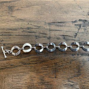 Sterling Silver "Circles" Toggle Bracelet